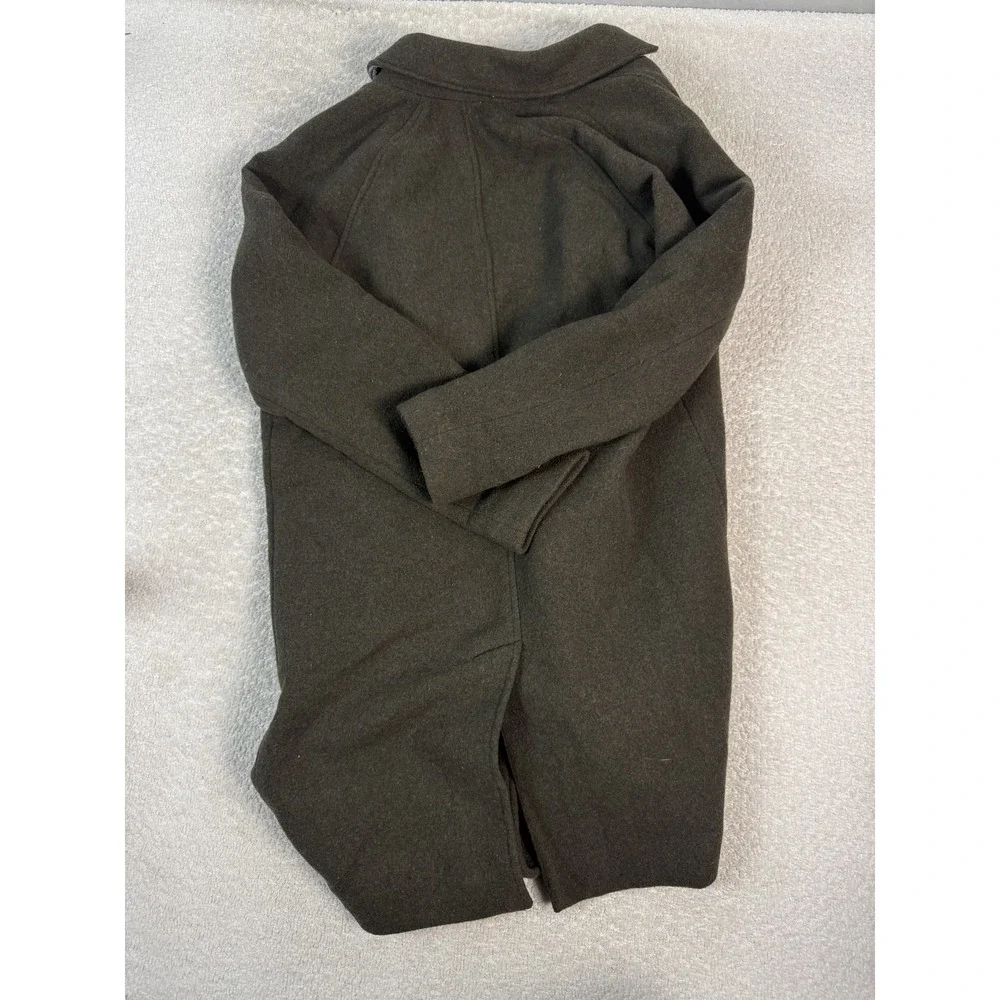 GAP Coat Mens Small‎ Olive Green Wool Blend Button Front Classic Overcoat Jacket